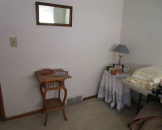 Antique table, room of linens