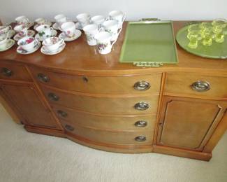 Duncan Phyfe PERFECT sideboard, tea cup selection, MCM trays