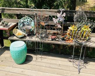 Metal Garden Decor Collection with Butterfly and Floral Motifs