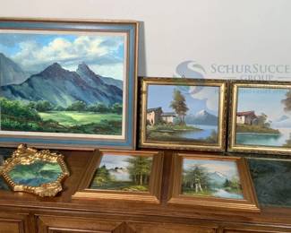 Collection of Landscape Oil Paintings by R.M. Richards & N. Jehley