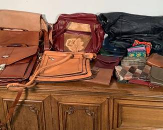 Vintage Collection of Leather Bags and Wallets