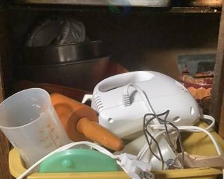Electric Hand Mixer with Bakeware and Kitchen Tools Collection