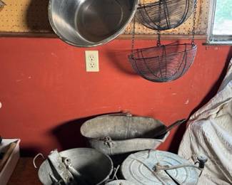 Antique Metal Butter Churn & More