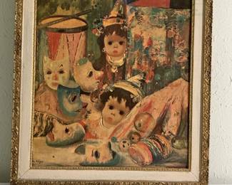 French Dolls Framed Painting