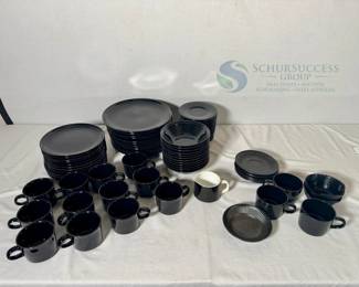 Mikasa Stoneware Dinnerware Set, Rainbow Black Marble