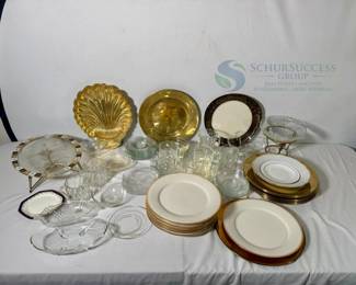 Schirnding Bavaria & Noritake Viceroy Dinnerware Set, Porcelain & Glass