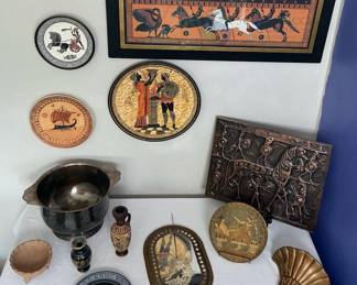 Greek-Inspired Decorative Plates and Artifacts