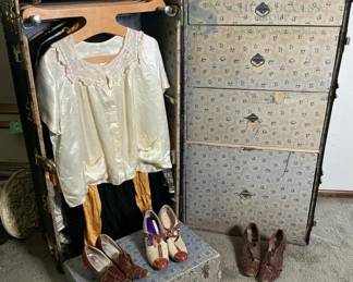 Vintage Steamer Trunk with Brass Hardware