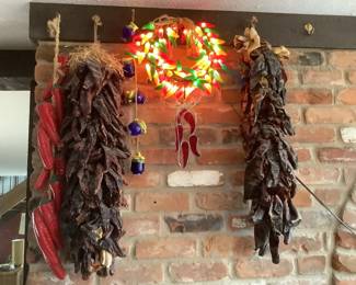Decorative Chili Pepper String Lights & Ristras