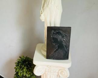 Decorative Statue on Pedestal with Plaque, 48" Tall, 1992, Nashua NH