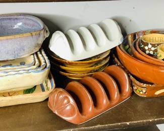 Hand-Painted Ceramic Bakeware and Serving Dishes,
