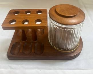 Pipe Stand w/Tobacco Jar