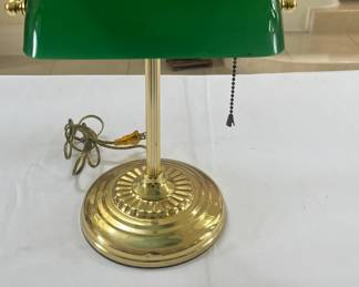 Green & Brass Banker's Lamp