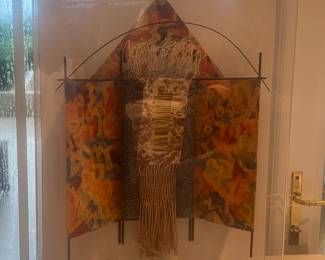 "The Harvest Shrine" by local artist Akiko Sugiyama.          22" x 29" x 6" Mixed Media