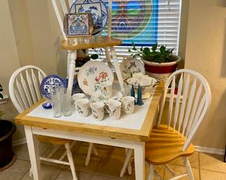 4 seat Tile Top Country Breakfast table, featuring Butterfly Meadow by Lenox
