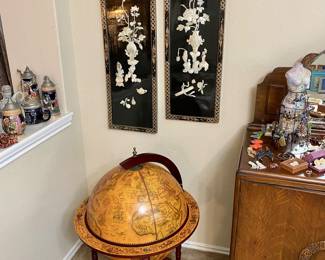 Vintage-Style Globe Bar Cart