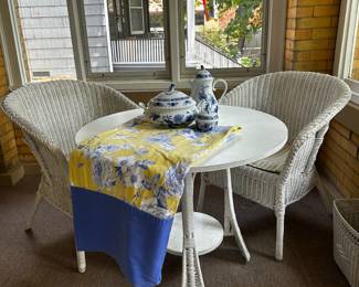 Vintage wicker table and chairs