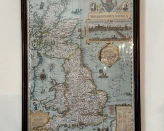 Shakespeare's Britain vintage map