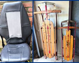 Back massager for chair and vintage sleds