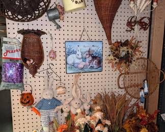 Vintage Easter, Fall, and Thanksgiving decorations.