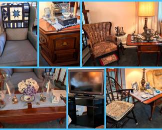 Vintage furniture and collectibles.