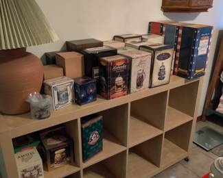 steins, eight cubby cabinet