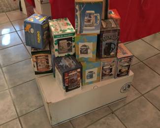 beer steins in boxes