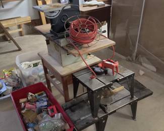 jig saw, table saw, saw stands, tools