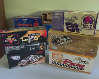 Die cast model race cars