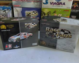 Die cast model race cars
