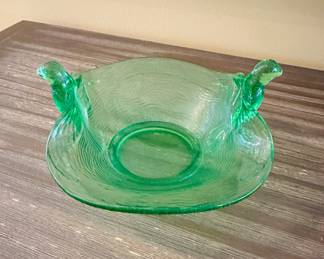 Green carnival glass