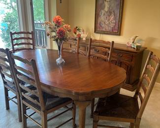Dining table with matching buffet