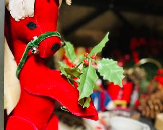 Vintage red velvet reindeer Christmas