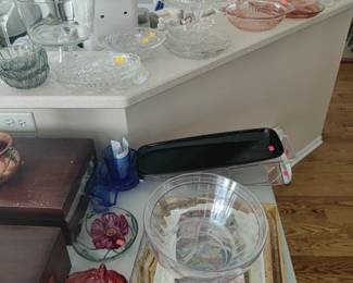 trays, dishes, crystal, cut glass