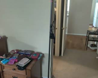 floor lamp, hardwood end table