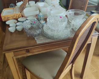 cut glass, crystal, tea set