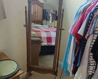 standing mirror, clothing