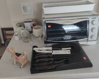 kitchen appliances, dishes, food scale