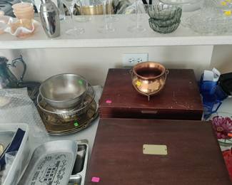 silverware boxes, deco silver, pewter