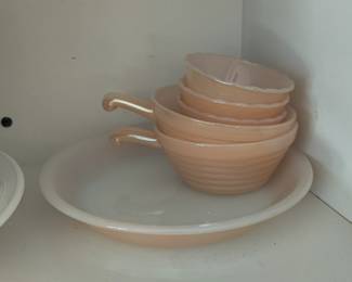 fire king peach luster dishes