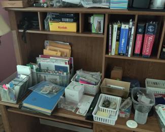 office supplies, vintage cameras