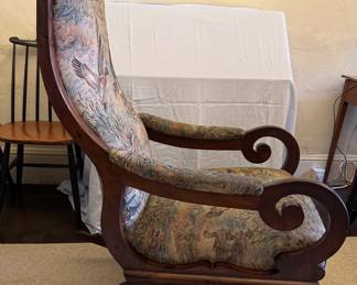 19th century American mahogany parlor rocking chair