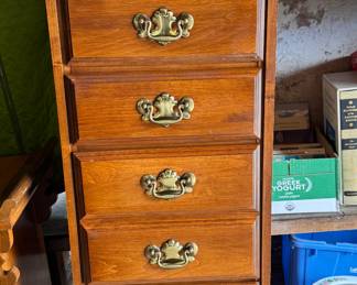 Office drawers in wood cabinet