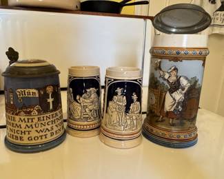 Vintage German beer steins