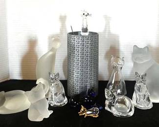 Collectible Crystal Glass Cats Sweden, Swarovski