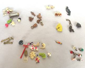 Vintage Toy Charms Plastic, Celluloid, Metal, Crackerjack Style