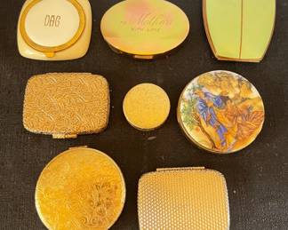 Vintage Gold Tone Compacts Max Factor, Elgin