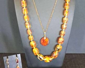 Genuine Amber Jewelry Some Set in Sterling