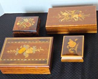 Reuge Italian Japanese Inlaid Music Boxes
