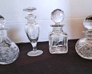 Antique Vintage Cut Crystal Dresser Jars